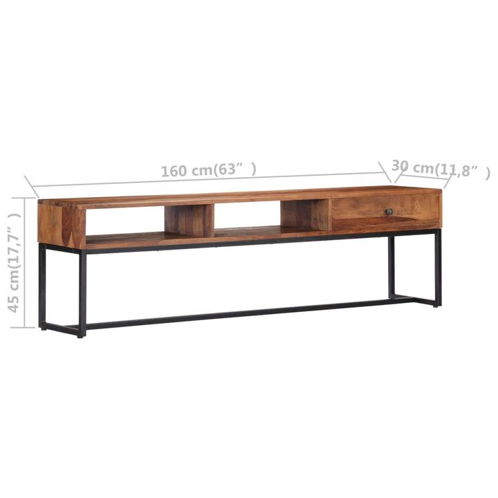 Comodă Tv, 160 X 30 X 45 Cm, Lemn Masiv De Acacia