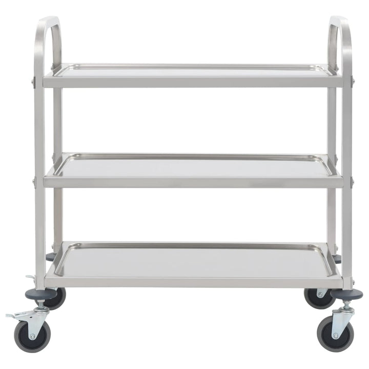 Cărucior De Bucătărie 3 Niveluri 96,5X55X90 Cm Oțel Inoxidabil