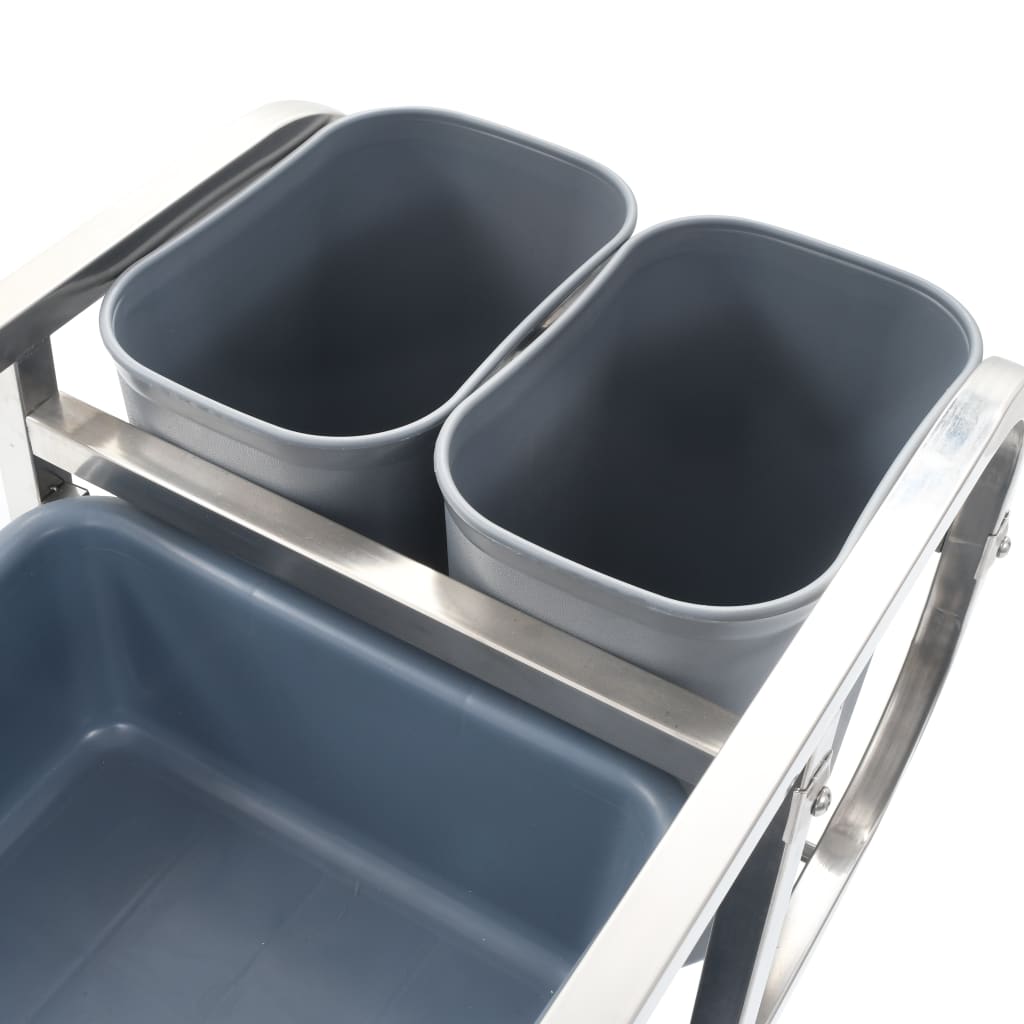 Cărucior De Bucătărie Cu Recipiente Din Plastic, 82X43,5X93 Cm
