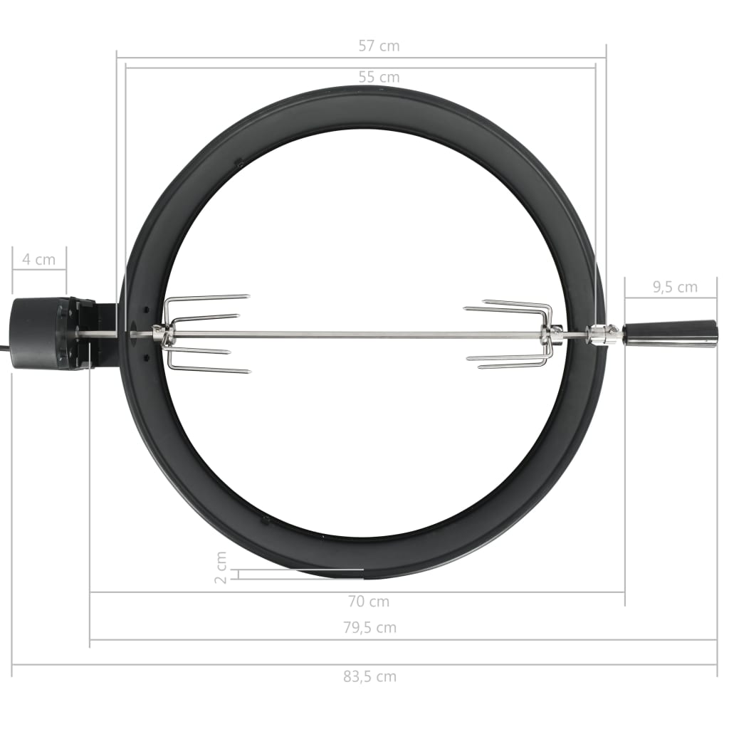 Set De Rotisor Cu Inel Pentru Grătar, Negru,
