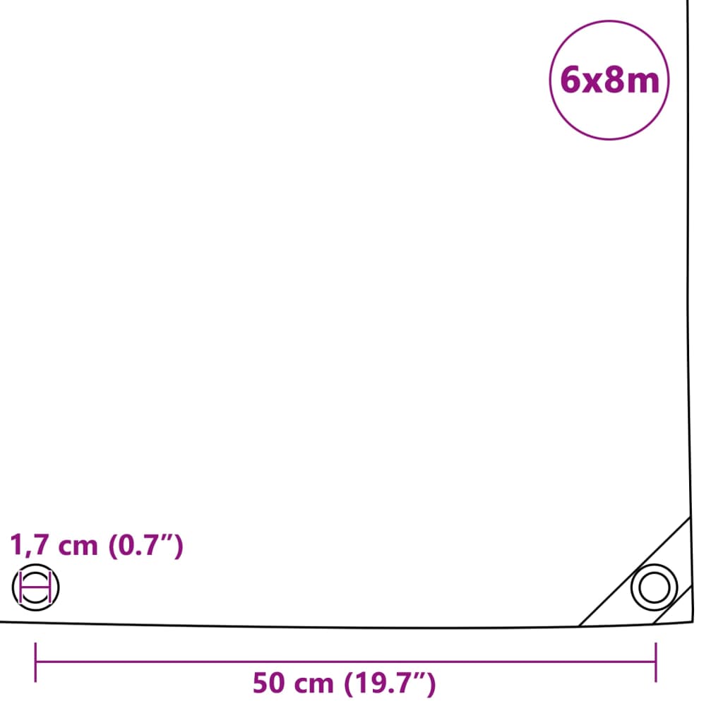 Prelată, Gri, 6 X 8 M, 650 G/M²