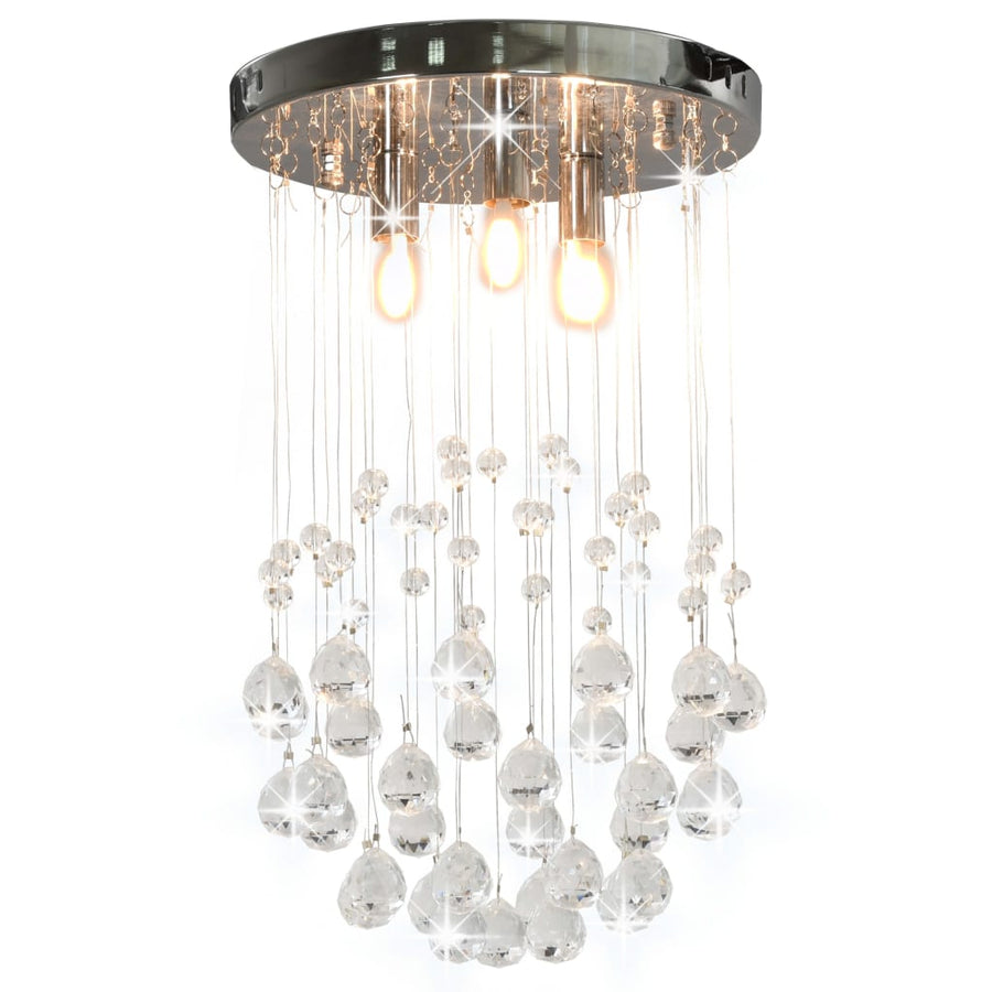 Lustră Cu Mărgele De Cristal, Argintiu, Sferă, 3 X Bec G9