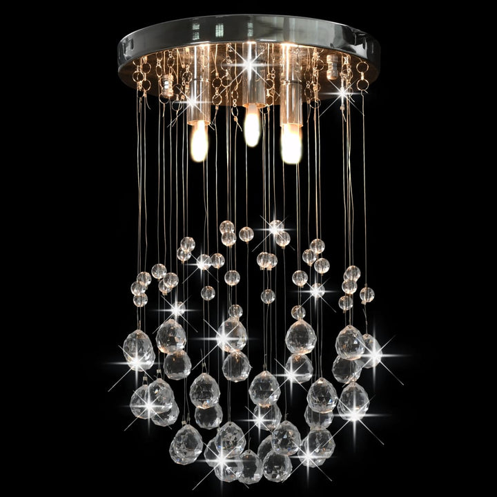 Lustră Cu Mărgele De Cristal, Argintiu, Sferă, 3 X Bec G9