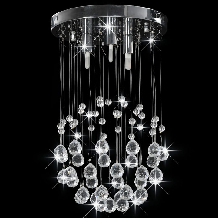 Lustră Cu Mărgele De Cristal, Argintiu, Sferă, 3 X Bec G9
