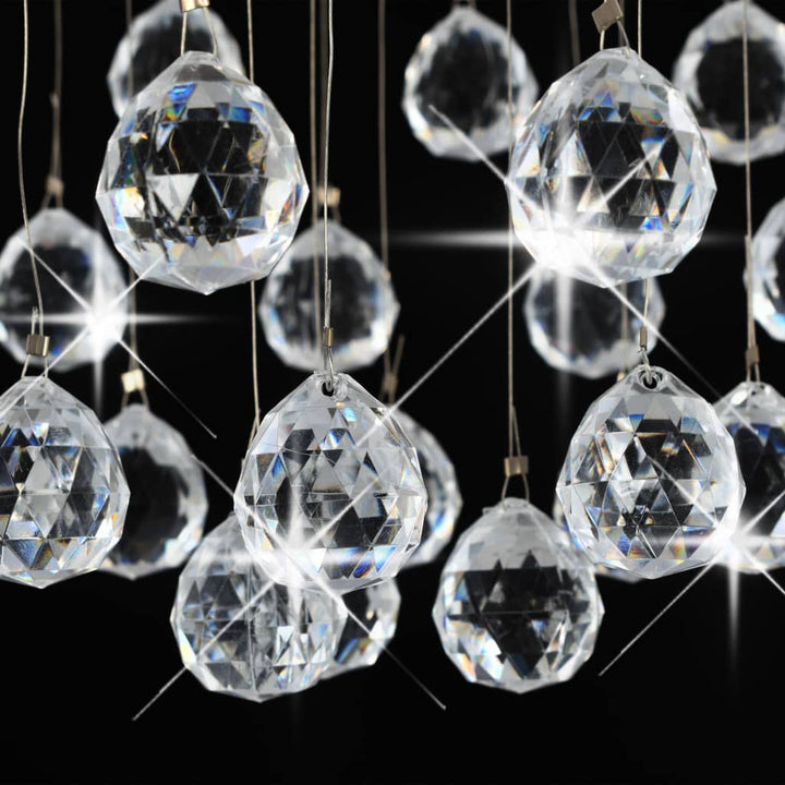 Lustră Cu Mărgele De Cristal, Argintiu, Sferă, 3 X Bec G9