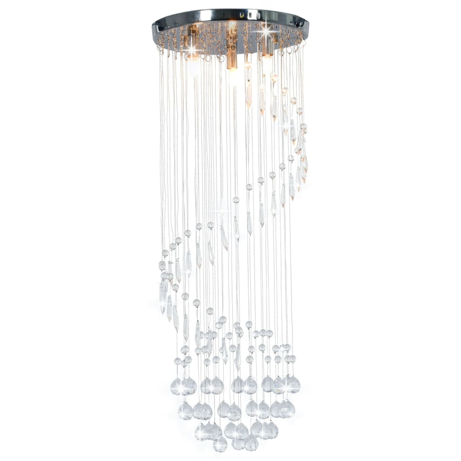 Lustră Cu Mărgele De Cristal, Argintiu, Spirală, G9