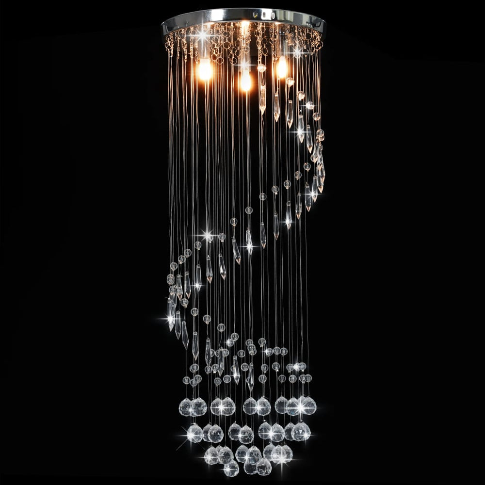 Lustră Cu Mărgele De Cristal, Argintiu, Spirală, G9