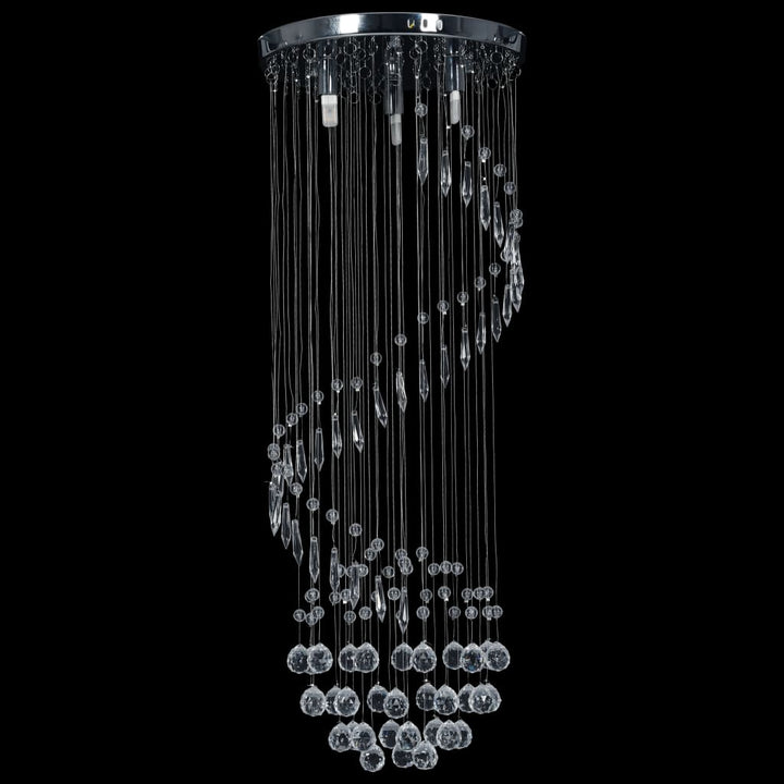 Lustră Cu Mărgele De Cristal, Argintiu, Spirală, G9