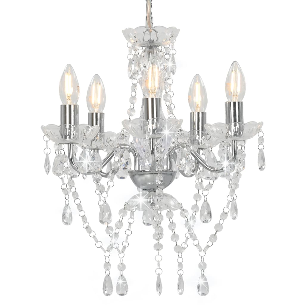 Candelabru Cu Mărgele De Cristal, , Rotund, 5 X E14