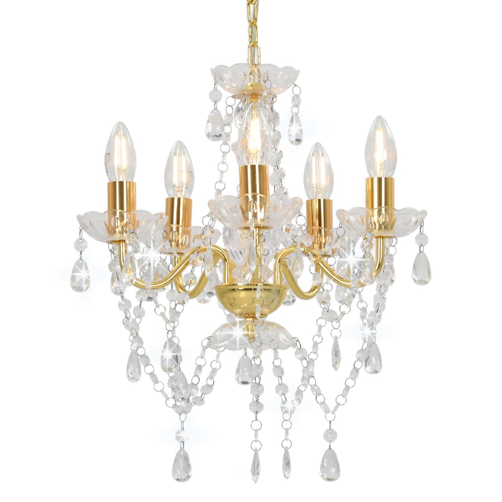Candelabru Cu Mărgele De Cristal, , Rotund, 5 X E14