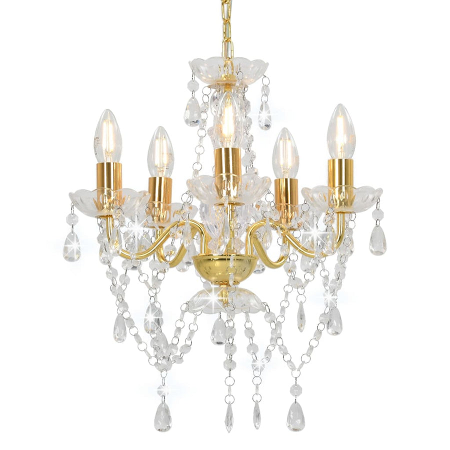 Candelabru Cu Mărgele De Cristal, , Rotund, 5 X E14