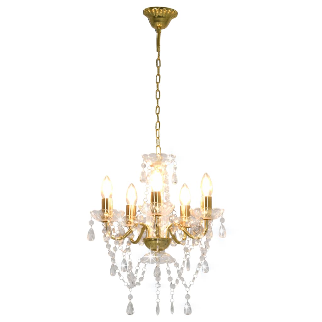 Candelabru Cu Mărgele De Cristal, , Rotund, 5 X E14