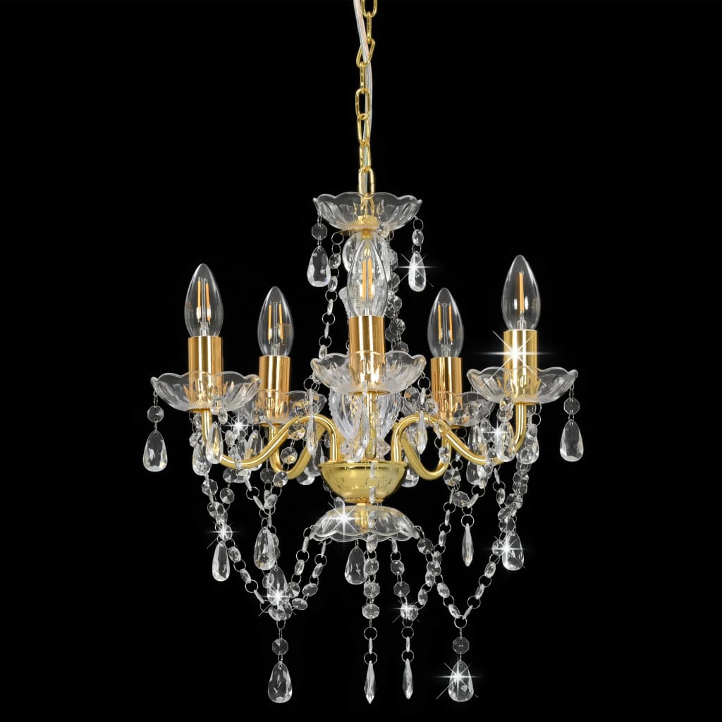 Candelabru Cu Mărgele De Cristal, , Rotund, 5 X E14