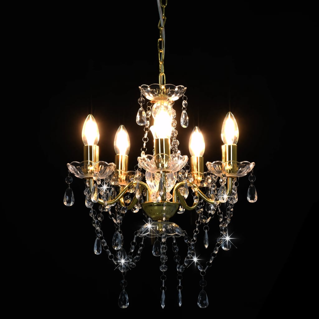 Candelabru Cu Mărgele De Cristal, , Rotund, 5 X E14
