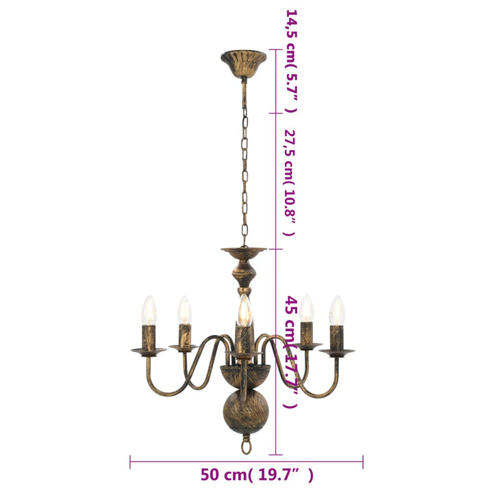 Candelabru Antichizat, , 5 Becuri E14