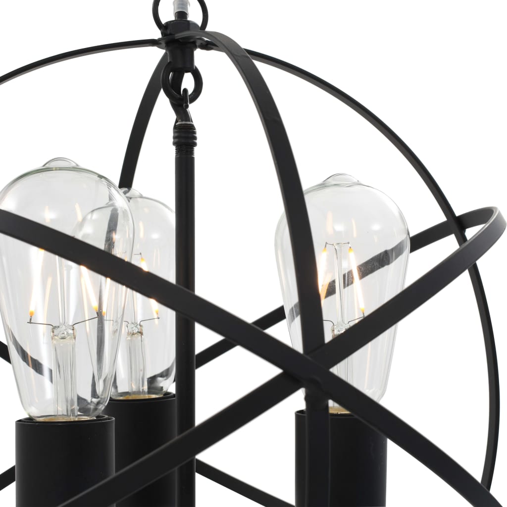 Lampă Suspendată, Negru, Sferă, 3 Becuri X E27