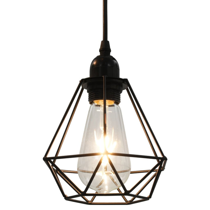 Lustră Cu Design Diamant, Negru, 3 X Bec E27