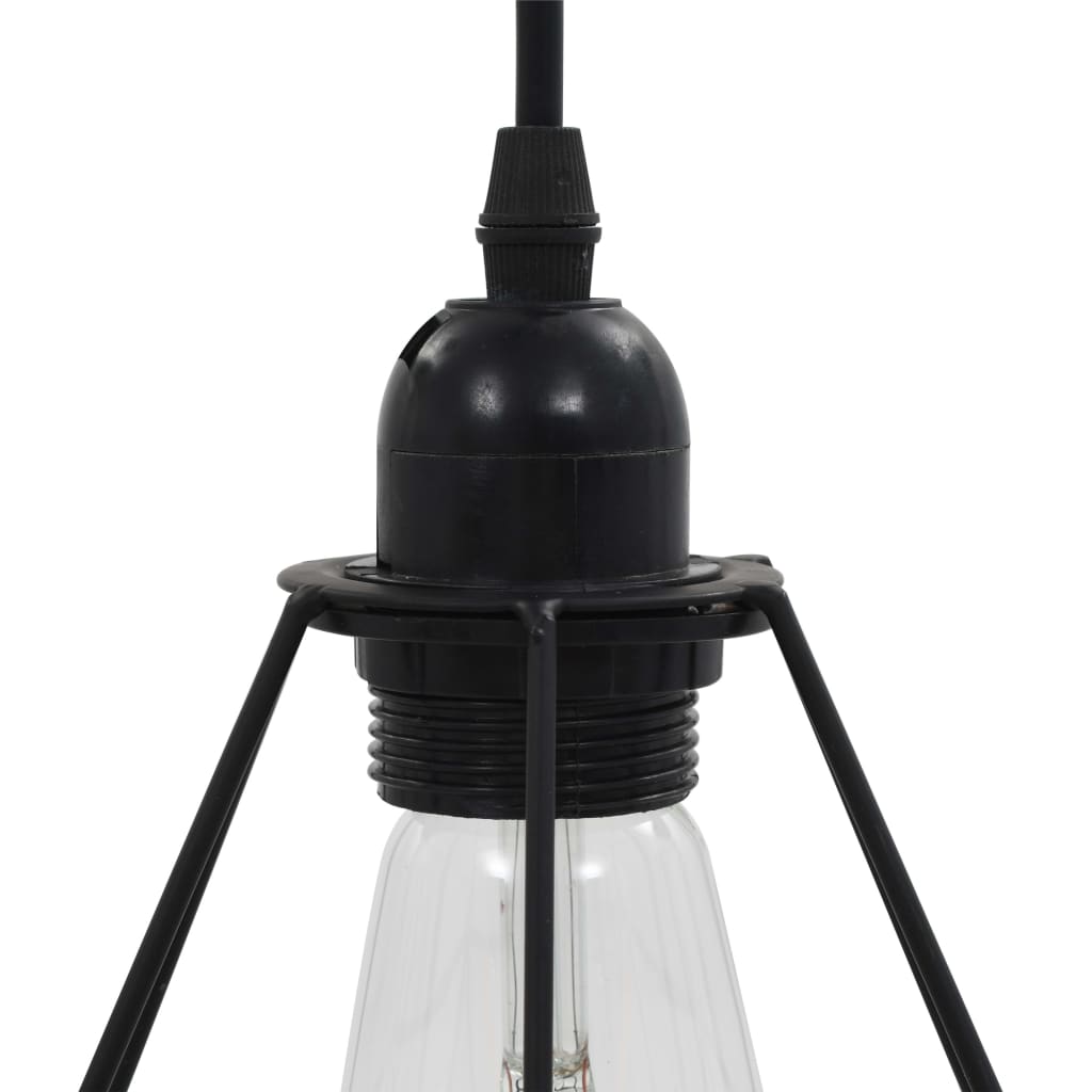 Lustră Cu Design Diamant, Negru, 3 X Bec E27