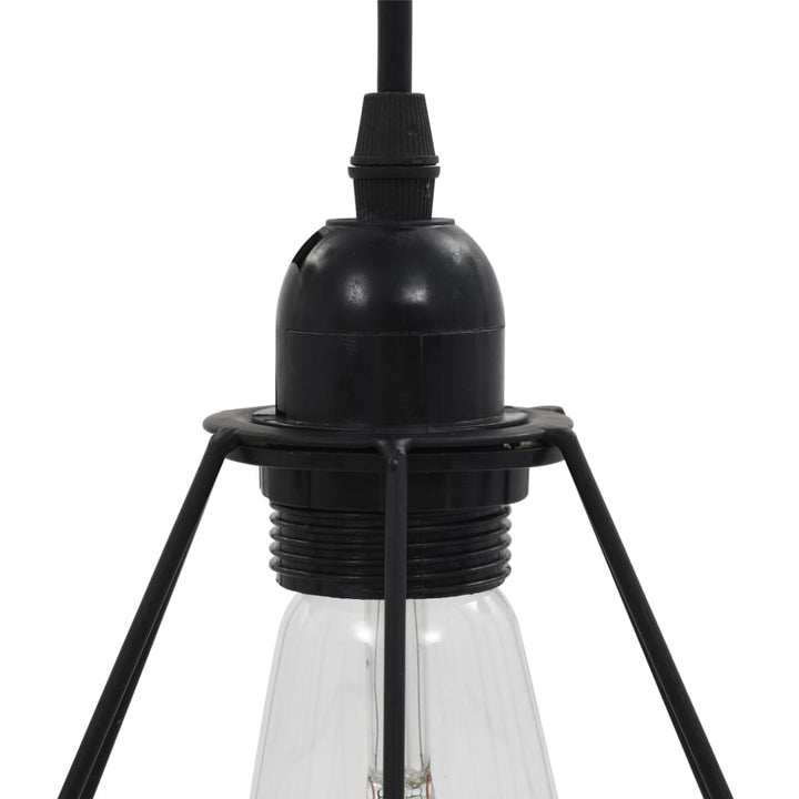 Lustră Cu Design Diamant, Negru, 3 X Bec E27