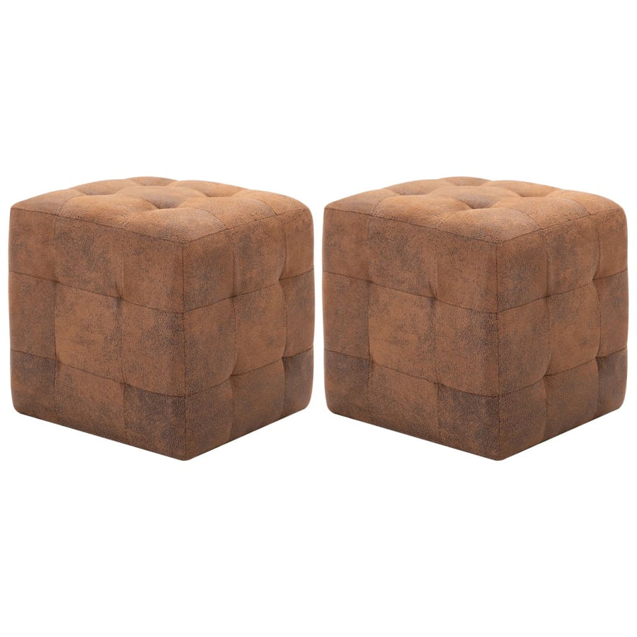 Noptiere, 2 Buc., , 30X30X30, Piele Întoarsă Ecologică
