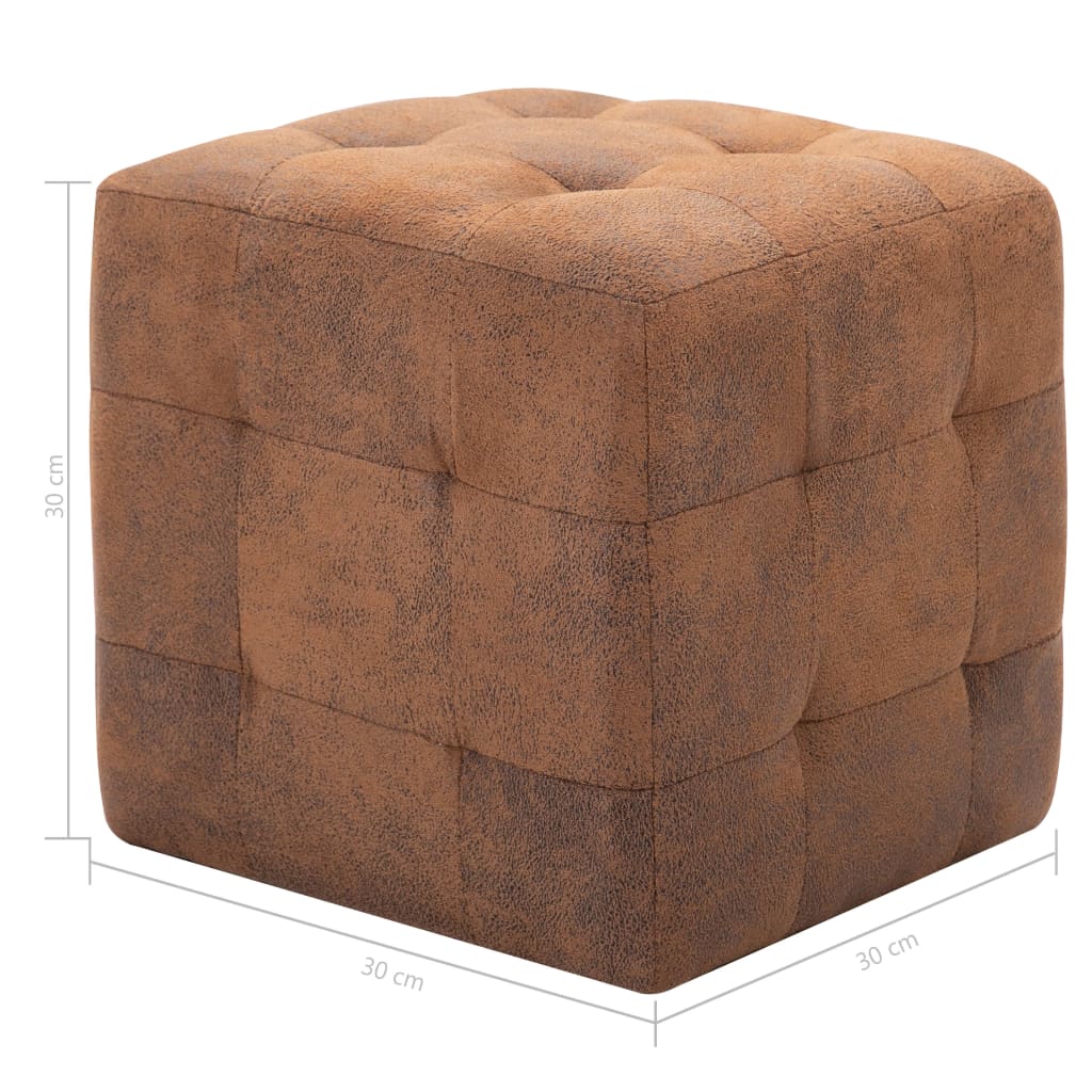 Noptiere, 2 Buc., , 30X30X30, Piele Întoarsă Ecologică
