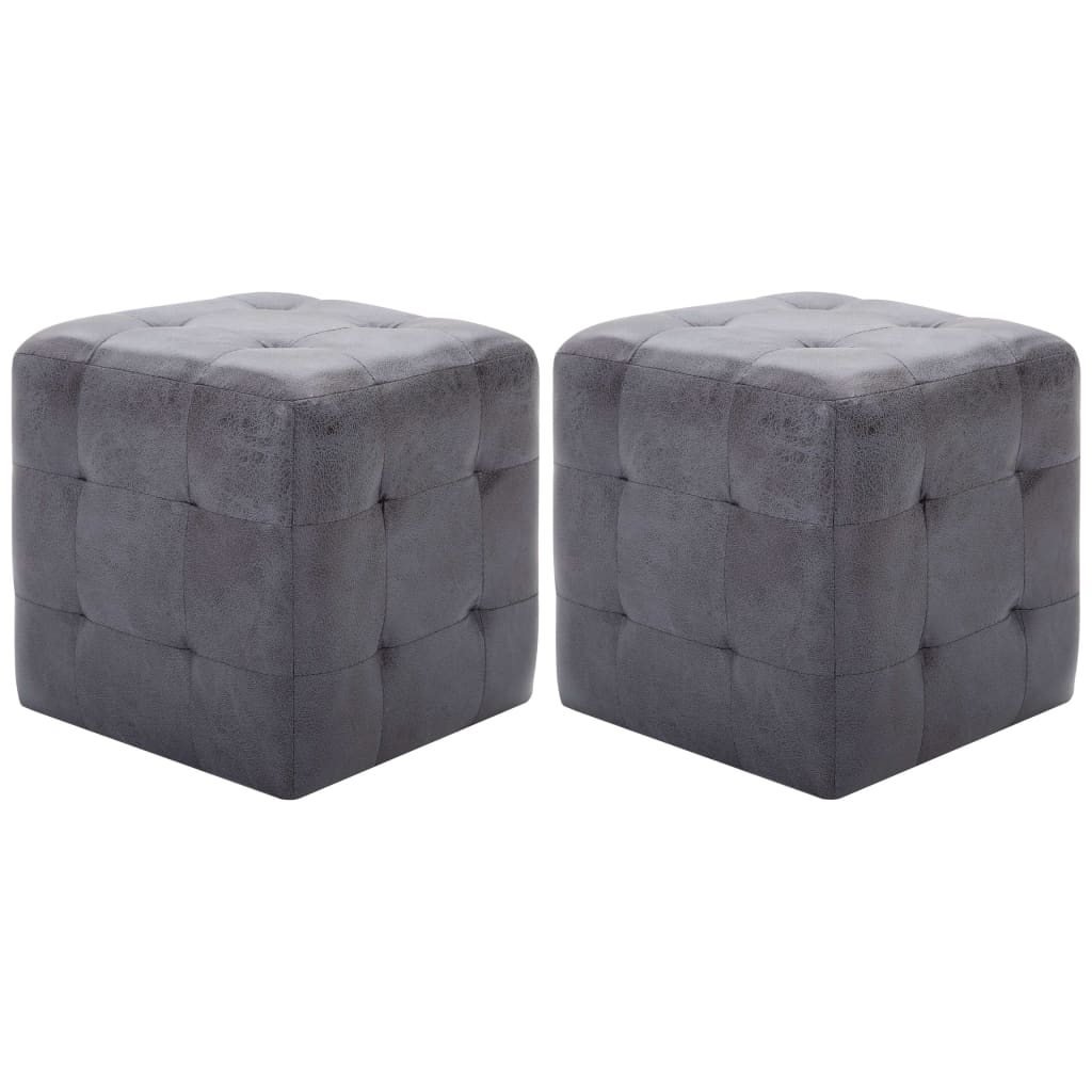 Noptiere, 2 Buc., , 30X30X30, Piele Întoarsă Ecologică