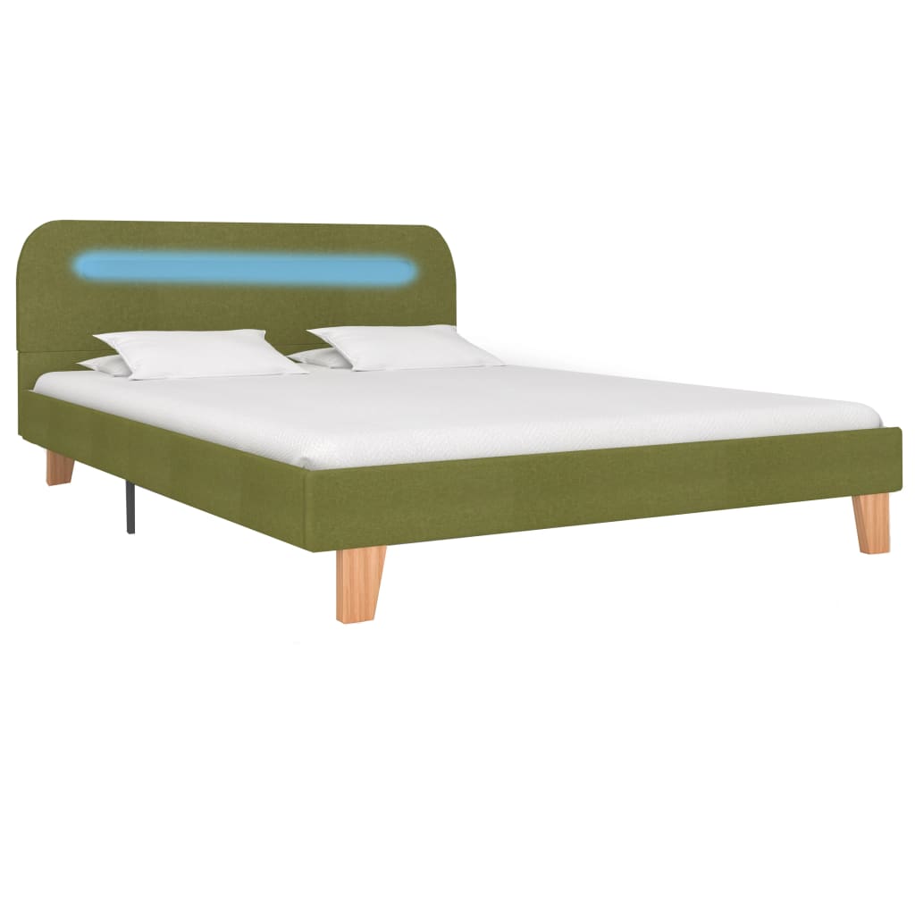 Cadru De Pat Cu Led-Uri, , , Material Textil