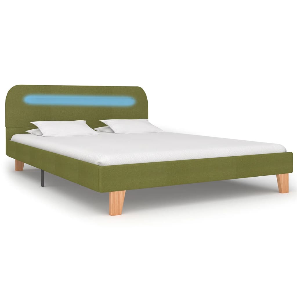 Cadru De Pat Cu Led-Uri, , , Material Textil