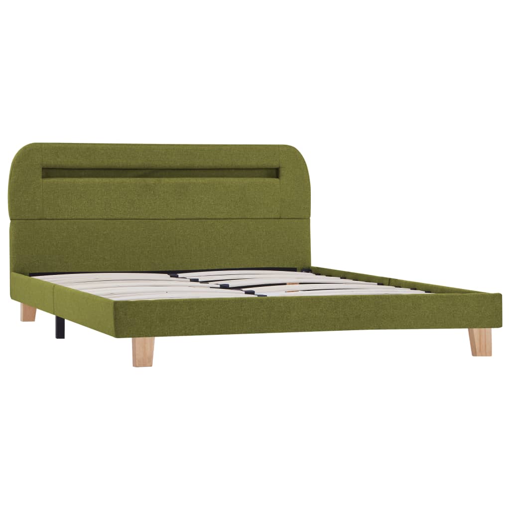 Cadru De Pat Cu Led-Uri, , , Material Textil