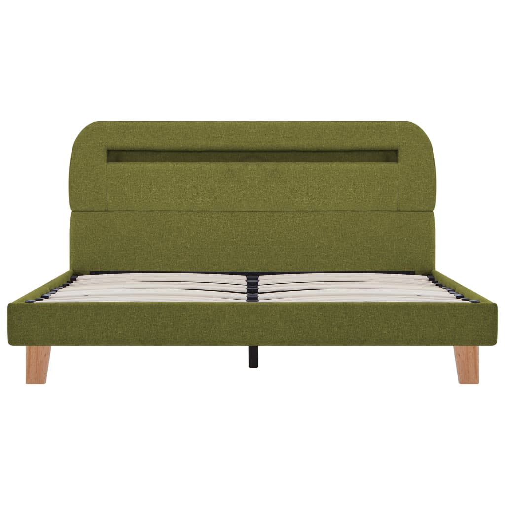 Cadru De Pat Cu Led-Uri, , , Material Textil