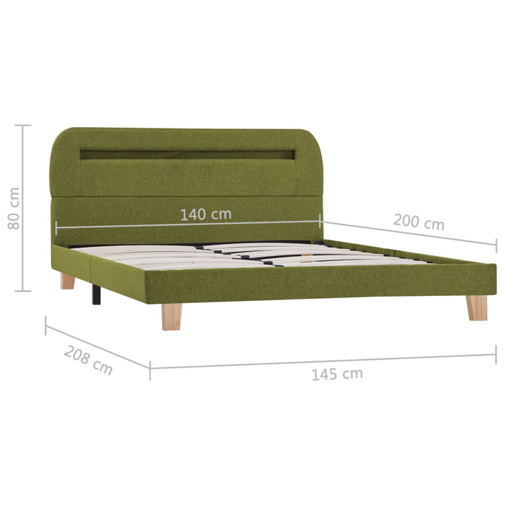 Cadru De Pat Cu Led-Uri, , , Material Textil