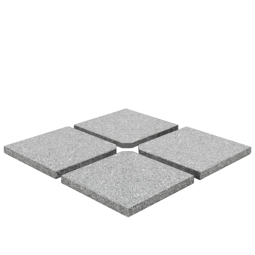 Plăci De Greutate Umbrelă, 4 Buc., Gri, , Granit, Pătrat