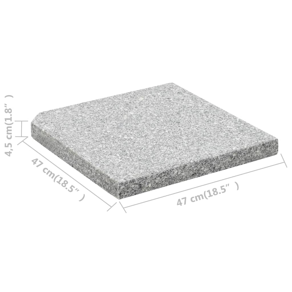 Plăci De Greutate Umbrelă, 4 Buc., Gri, , Granit, Pătrat