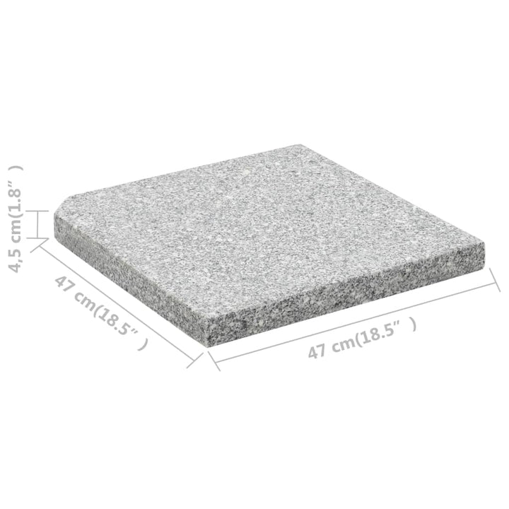 Plăci De Greutate Umbrelă, 4 Buc., Gri, , Granit, Pătrat