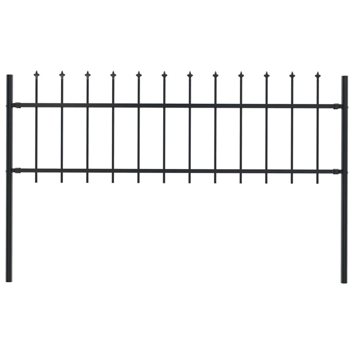Gard De Grădină Cu Vârf Ascuțit, Negru, 1,7 M, Oțel