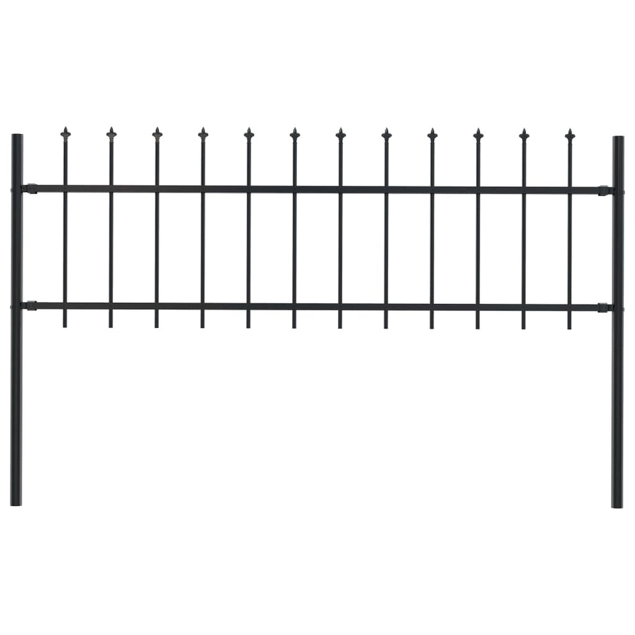 Gard De Grădină Cu Vârf Ascuțit, Negru, 1,7 M, Oțel