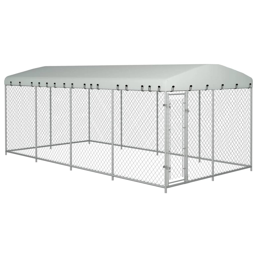 Vixl Padoc Pentru Câini De Exterior, Cu Acoperiș, 7,6 X 3,8 X 2,3 M