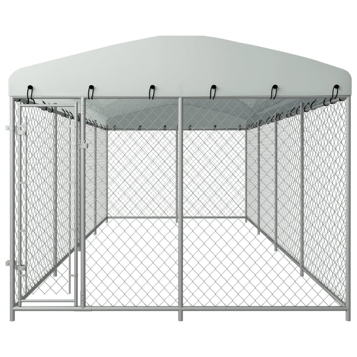 Vixl Padoc Pentru Câini De Exterior, Cu Acoperiș, 7,6 X 3,8 X 2,3 M