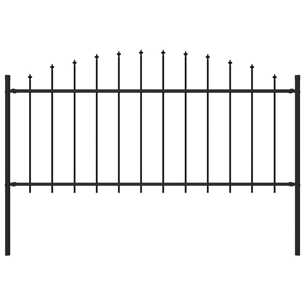 Gard De Grădină Cu Vârf Ascuțit, Negru, 1,7 M, Oțel