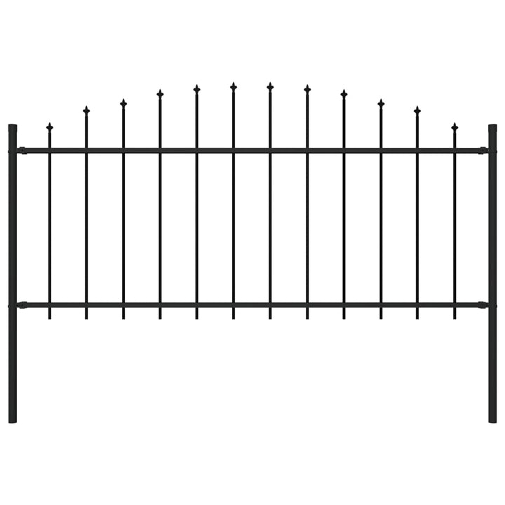 Gard De Grădină Cu Vârf Ascuțit, Negru, 1,7 M, Oțel