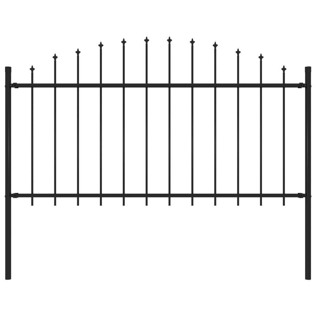 Gard De Grădină Cu Vârf Ascuțit, Negru, 1,7 M, Oțel