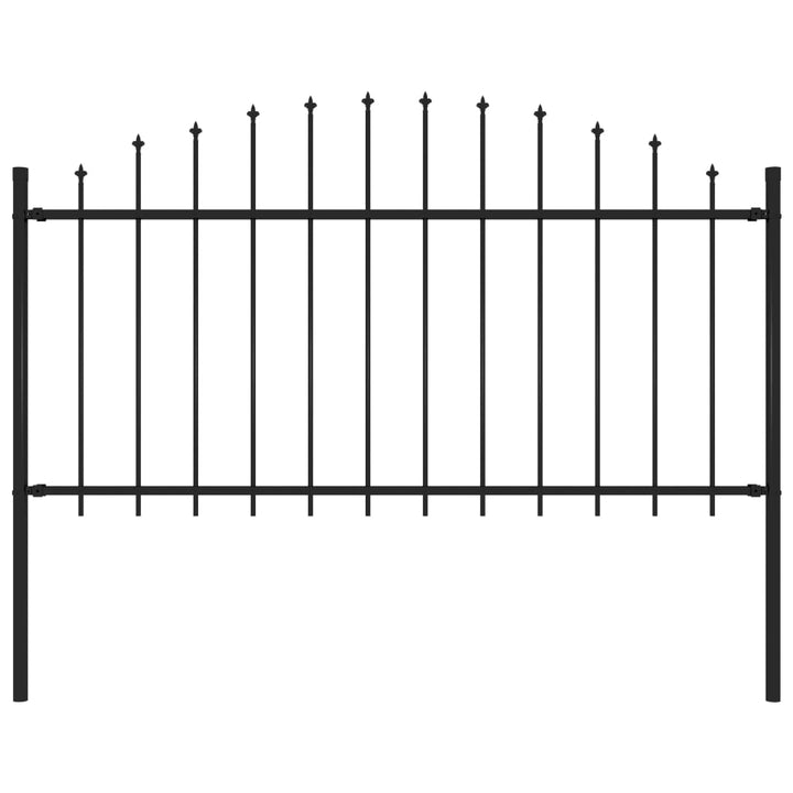 Gard De Grădină Cu Vârf Ascuțit, Negru, 1,7 M, Oțel