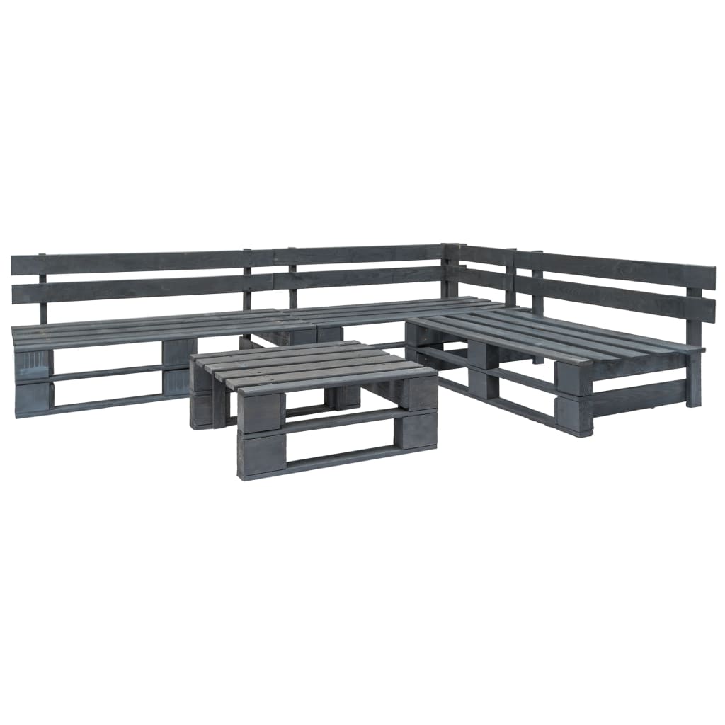 Set Mobilier Grădină Din Paleți, 4 Piese, , Lemn