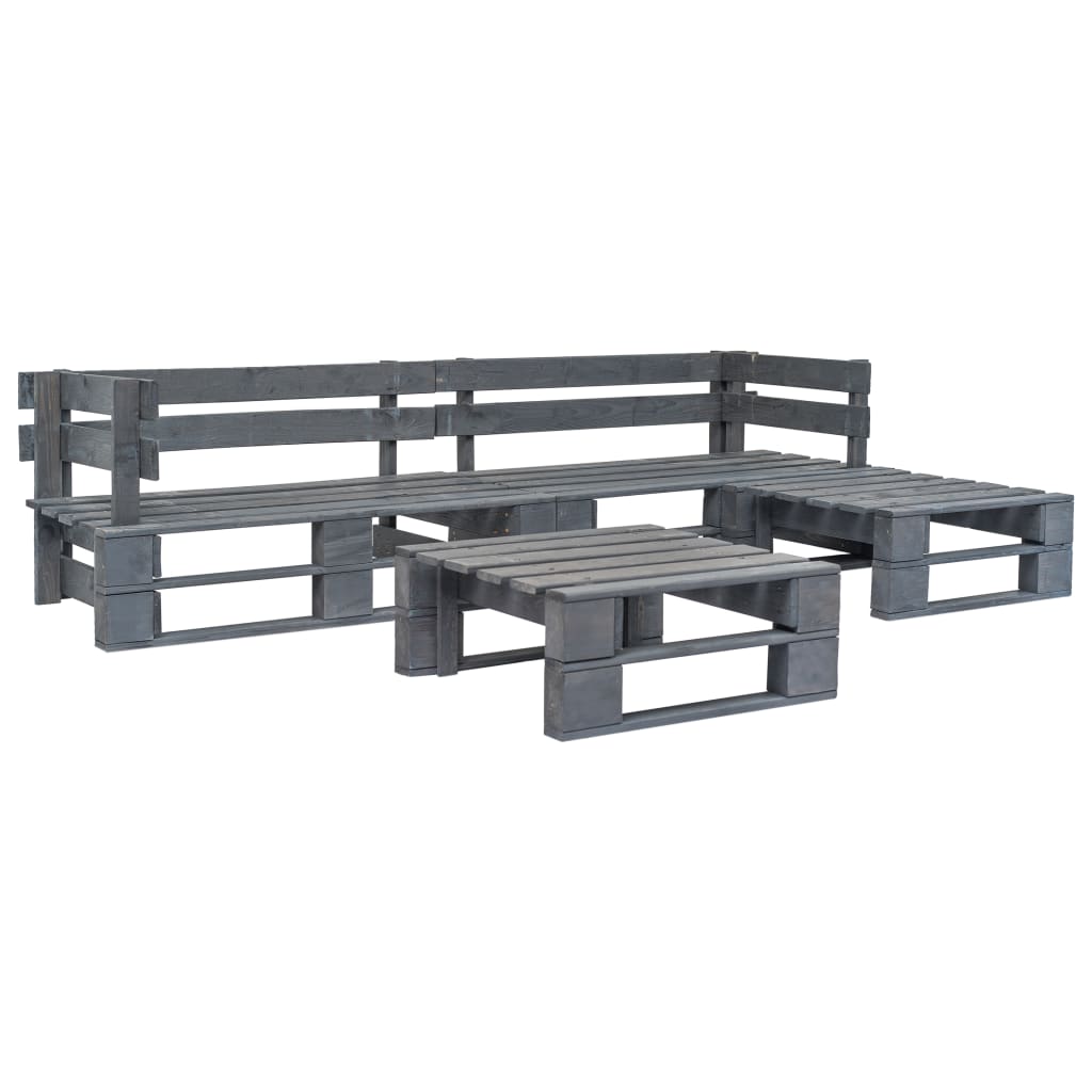 Set Mobilier De Grădină Din Paleți, 4 Piese, , Lemn