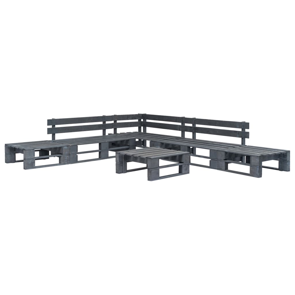 Set Mobilier De Grădină Din Paleți, 6 Piese, , Lemn