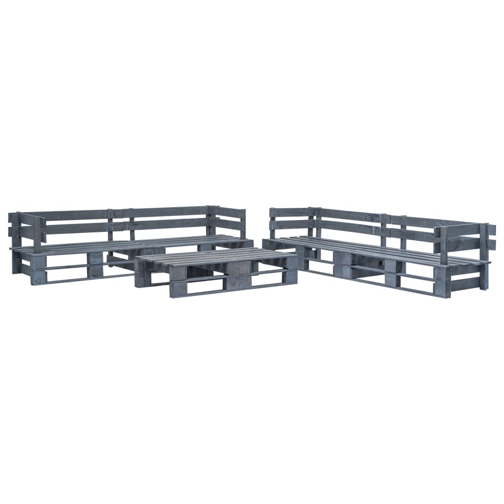 Set Mobilier De Grădină Din Paleți, 6 Piese, , Lemn