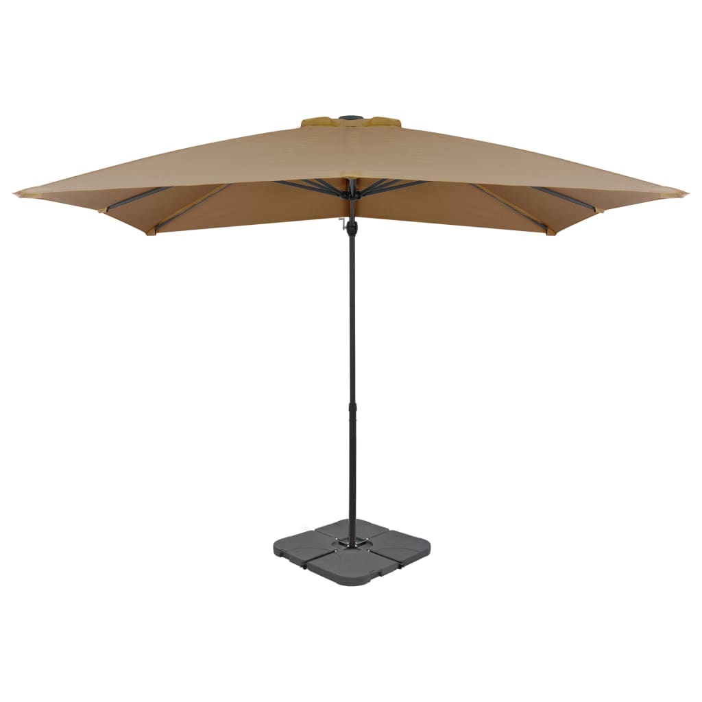 Umbrelă De Soare De Grădină, Bază Portabilă, Taupe