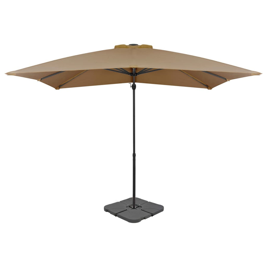 Umbrelă De Soare De Grădină, Bază Portabilă, Taupe