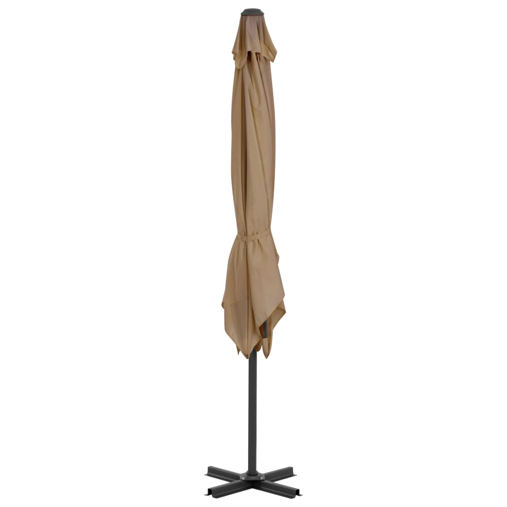 Umbrelă De Soare De Grădină, Bază Portabilă, Taupe