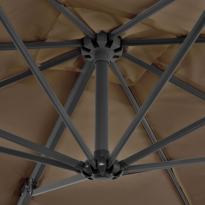 Umbrelă De Soare De Grădină, Bază Portabilă, Taupe